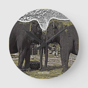 Elephant Eyes Runde Wanduhr