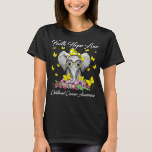 Elephant Faith Hope Liebe Kinderkrebs T-Shirt