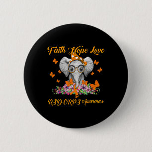 Elephant Faith Hope Liebe RSD CRPS Bewusstsein Button