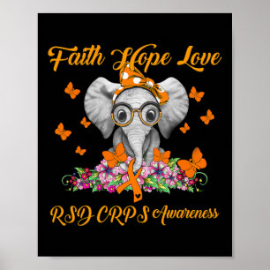 Elephant Faith Hope Liebe Rsd Crps Bewusstsein Poster