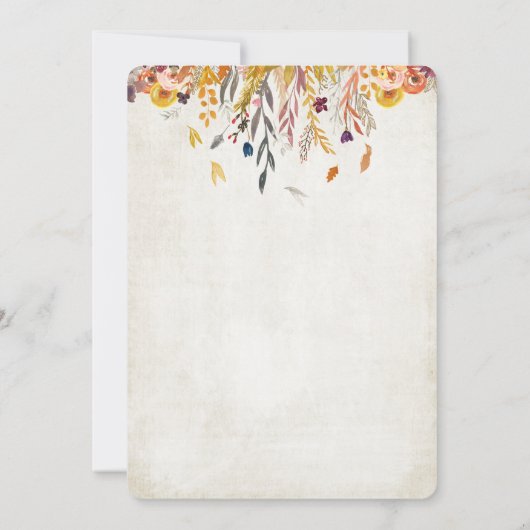 Elephant Fall Pumpkin Babydusche Einladung (Rückseite)