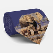 Elephant Family Artwork Neck Tie Krawatte (Gerollt)