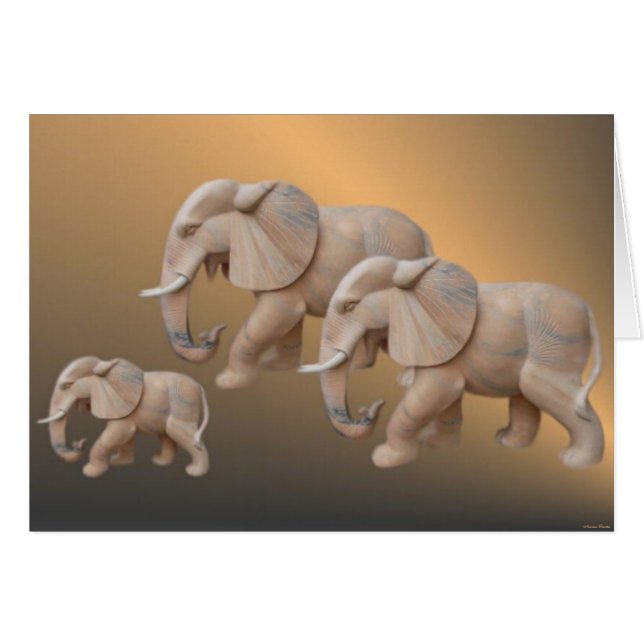 Elephant Family Card (Vorderseite (Horizontal))