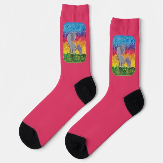 Elephant Family Crew Socks Socken (Linkes Detail)