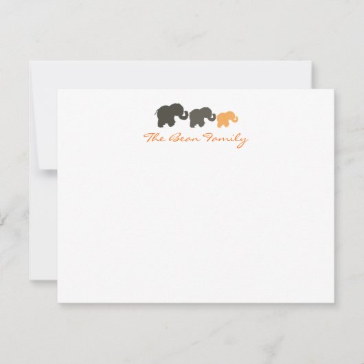 Elephant Family Flat Notecards Mitteilungskarte (Vorderseite)