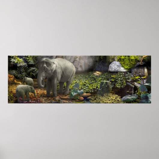 ELEPHANT FAMILY "GRÜNES ZIMMER" POSTER (Vorne)