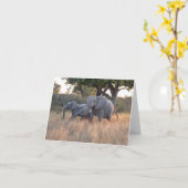 ELEPHANT FAMILY KARTE (Gelbe Blume)
