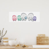 Elephant Family Poster Print (Küche)