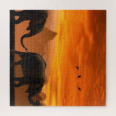 Elephant Family Puzzle Sunset (Horizontal)