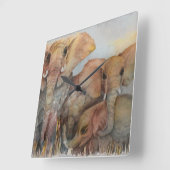 ELEPHANT FAMILY QUADRATISCHE WANDUHR (Winkel)