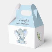 Elephant Favor Box (Boy Baby Shower / Birthday) Geschenkschachtel (Rückseite)