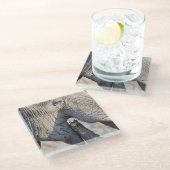 Elephant Feeding Glasuntersetzer (Schrägansicht)