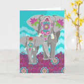 Elephant Festival Blank Grußkarte Karte (Gelbe Blume)