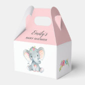 Elephant Fevor Box (Girl Baby Shower / Birthday) Geschenkschachtel (Rückseite)