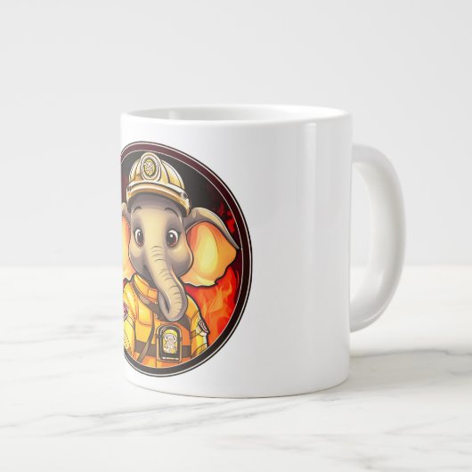Elephant Firefighter Jumbo-Tasse (Vorderseite Rechts)