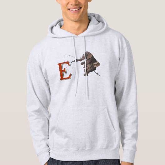 Elephant Fischer Fishing Illustration Hoodie (Vorderseite)