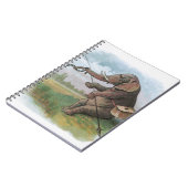 Elephant Fischer Fishing Illustration Notizblock (Linke Seite)