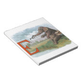 Elephant Fischer Fishing Illustration Notizblock (angewinkelt)