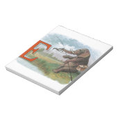 Elephant Fischer Fishing Illustration Notizblock (Rotiert)