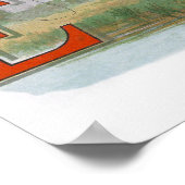 Elephant Fischer Fishing Illustration Poster (Ecke)