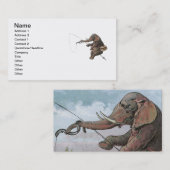 Elephant Fischer Fishing Illustration Visitenkarte (Vorne/Hinten)