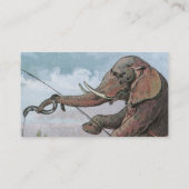 Elephant Fischer Fishing Illustration Visitenkarte (Rückseite)