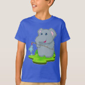 Elephant Fisher Angelrute Angeln T-Shirt (Vorderseite)