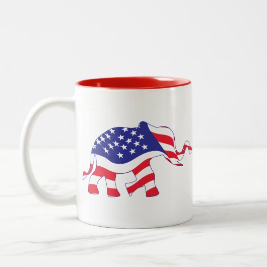 Elephant-FLAG Zweifarbige Tasse (Links)
