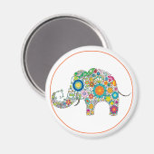 Elephant Floral Art Magnet (Vorderseite/Rückseite)
