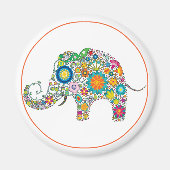 Elephant Floral Art Magnet (Vorne)