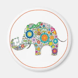 Elephant Floral Art Magnet