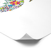 Elephant Floral Art Poster (Ecke)