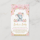 Elephant Floral Baby Dusche bringen ein Buch Begleitkarte (Vorderseite)