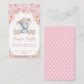 Elephant Floral Baby Duwer Windelwannerkarten Begleitkarte (Vorne/Hinten)