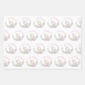 Elephant Floral Blume Kinderdusche Geburtstag Geschenkpapier Set (Vorderseite 2)