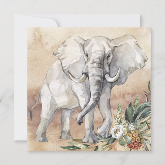 Elephant Floral Card (Vorderseite)
