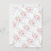 Elephant Floral Diamond Girl Babydusche Einladung (Rückseite)