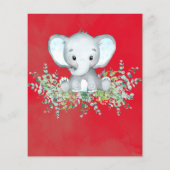 Elephant Floral Eucalyptus Baby Dusche Einladungen Flyer (Hinten)