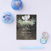 Elephant Floral Eucalyptus Baby Dusche Einladungen Flyer (Einzeln)