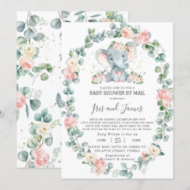 Elephant Floral Greenery Baby Shower von Mail Girl Einladung