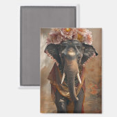 Elephant Floral Harmony Magnet (Vorderseite/Rückseite)