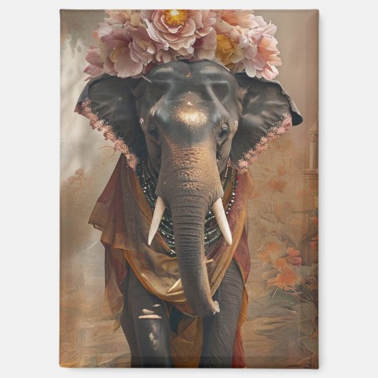 Elephant Floral Harmony Magnet (Vorderseite)