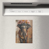 Elephant Floral Harmony Magnet (In Situ (Geschirrspüler))