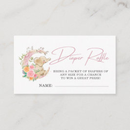 Elephant Floral Moon Babydusche Windelwanne Begleitkarte