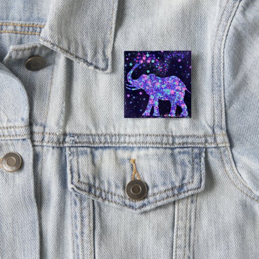 Elephant Flowers - Add Your Picture / Text / Name Button (Beispiel)