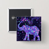 Elephant Flowers - Add Your Picture / Text / Name Button (Vorne & Hinten)