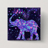 Elephant Flowers - Add Your Picture / Text / Name Button (Vorderseite)