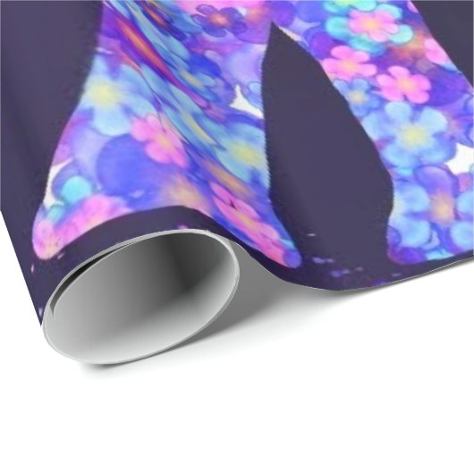 Elephant Flowers - Add Your Picture / Text / Name Geschenkpapier (Rolleneckpunkt)