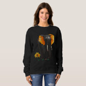 Elephant Flowers Artwork - African Art Elephant Sweatshirt (Vorne ganz)