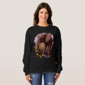 Elephant Flowers Cute Painting Flower Elephant 5 Sweatshirt (Vorne ganz)